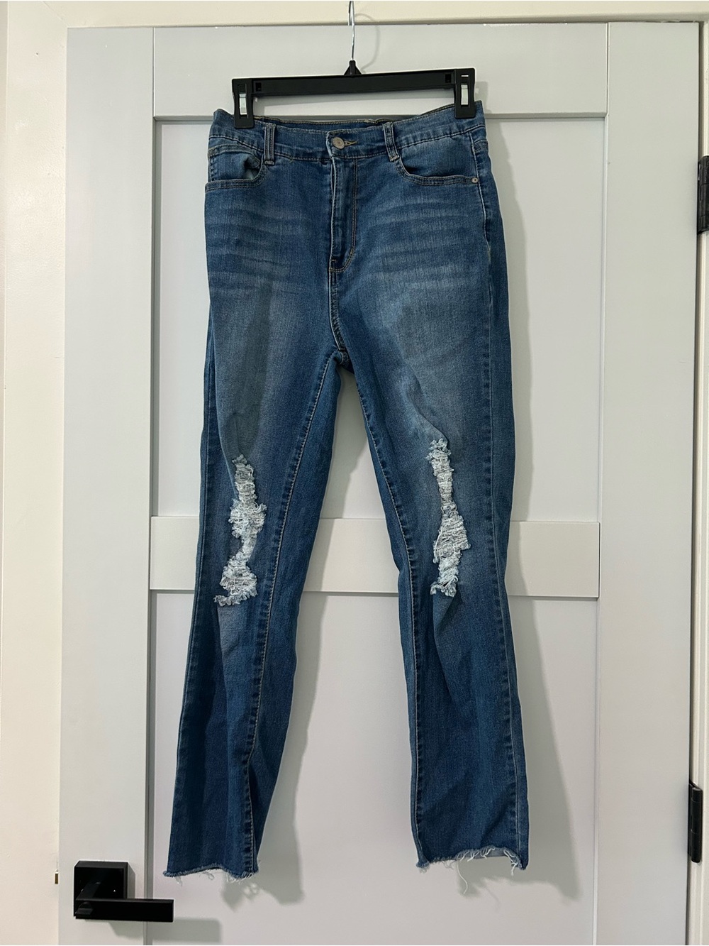 Wallflower Distressed Dark Blue Straight Leg Jeans